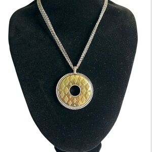Chico's Catina Gold and Silver Tone Comvertable Pendant Necklace